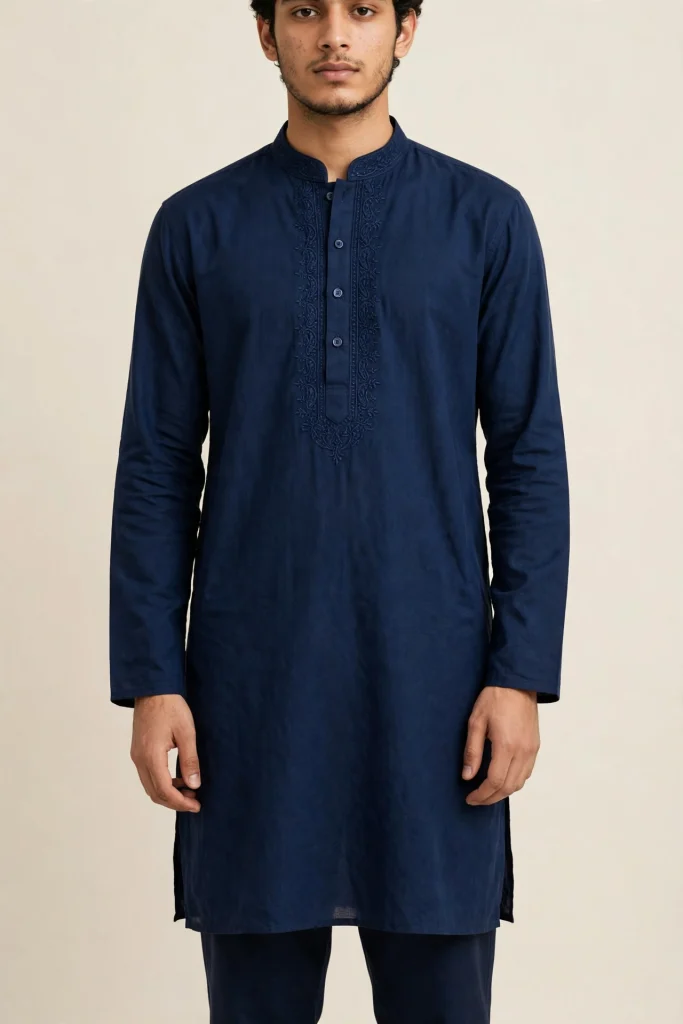 Indigo cotton panjabi