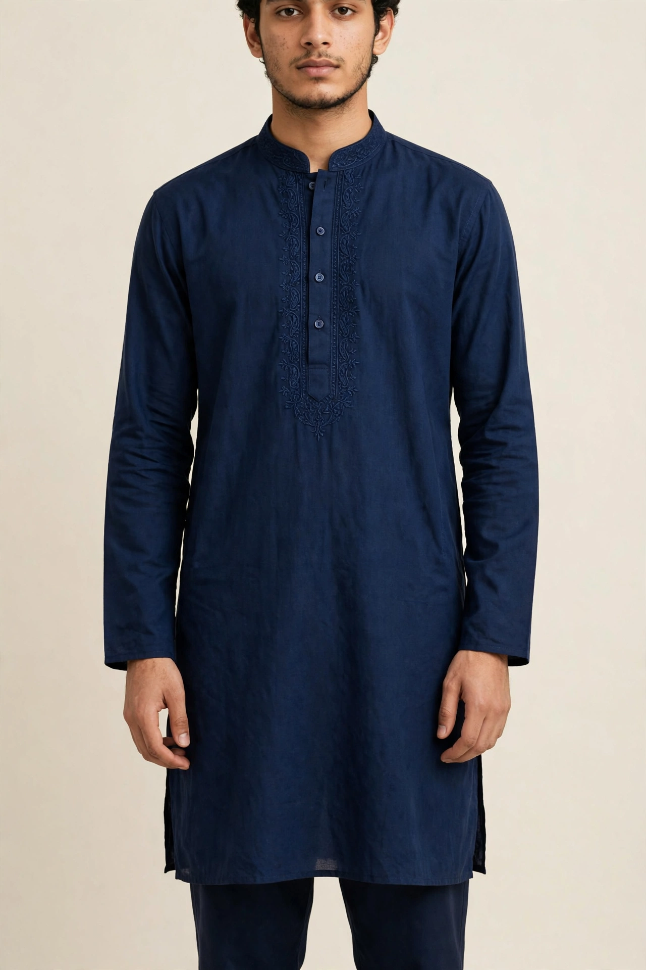 Indigo cotton panjabi